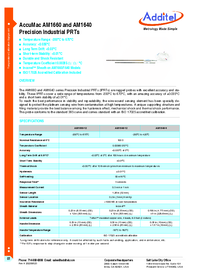Thumbnail of document Data Sheet - AM16XX Precision Industrial PRT's